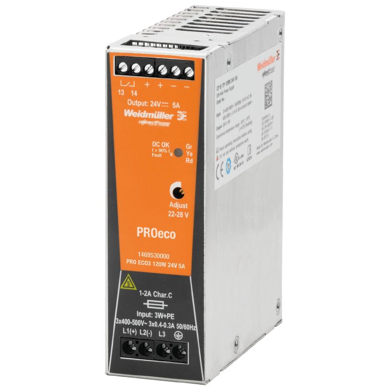 480vac 3 ph to 24v 5amp Power Supply