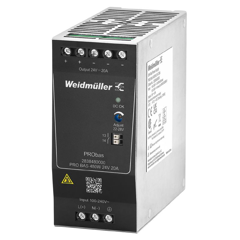 120/240vac 1 ph to 24v 20amp Power Supply