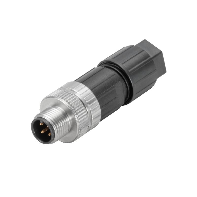 5 pin Field attachable connector, M12, Male, straight