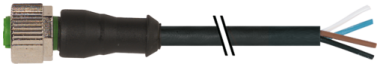 Female M12 4 pin to flying lead 5m