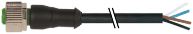 Female M12 4 pin to flying lead 10m