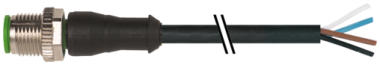 Male M12 4 pin to flying lead 10m